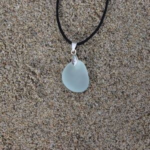 Misty Blue Sea Glass Necklace